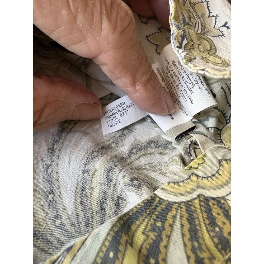 Pottery Barn KING duvet  Paisley 2 EURO ‎ Size Pillow Shams  Case Blue/Green